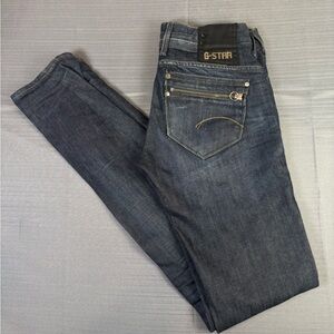 G-Star RAW Women’s Skinny Jeans Dark Wash Zip Pocket 3D Knee Designer Denim